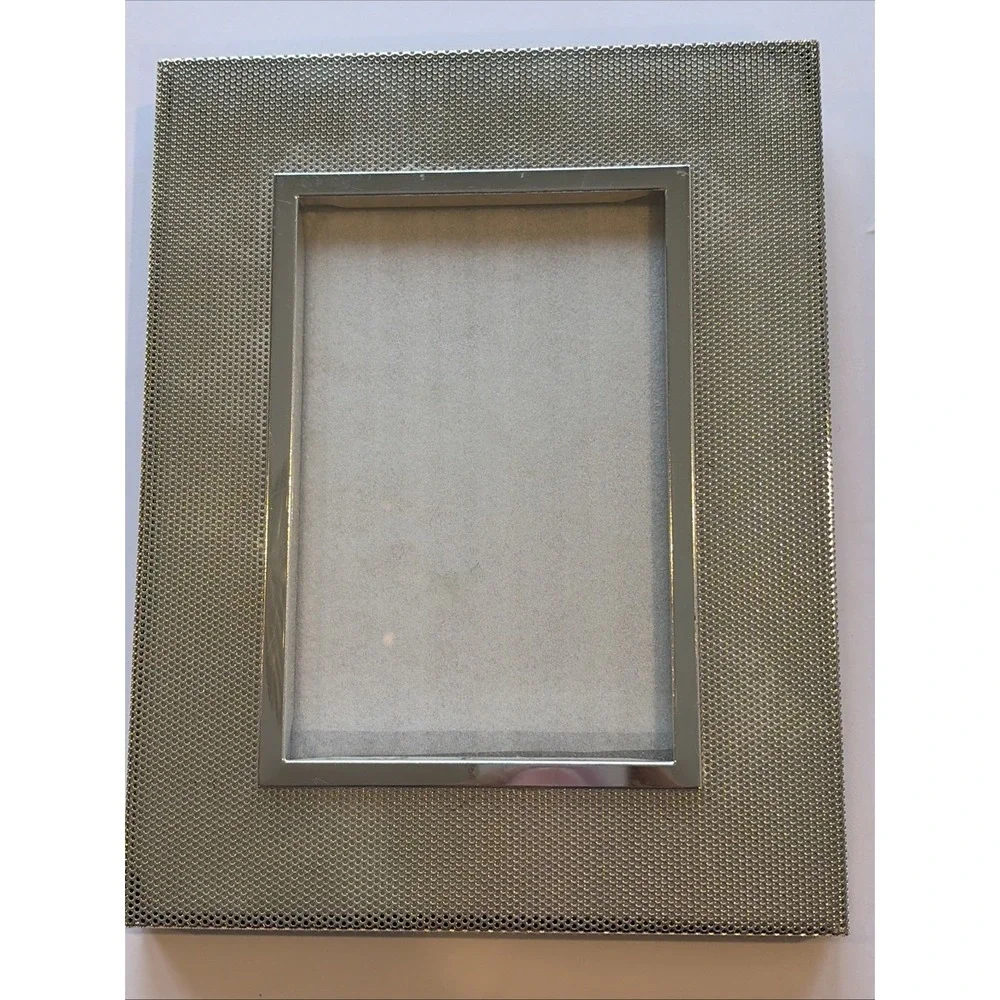 Silver Tone Metal Perforated Mesh Picture Frame 4x6 Photo 7x9 Wall Desk